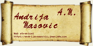 Andrija Mašović vizit kartica